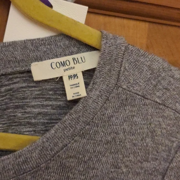 Como Blu Gray Wide Leg Knit Athleisure Jumpsuit Size Small - Picture 2 of 9